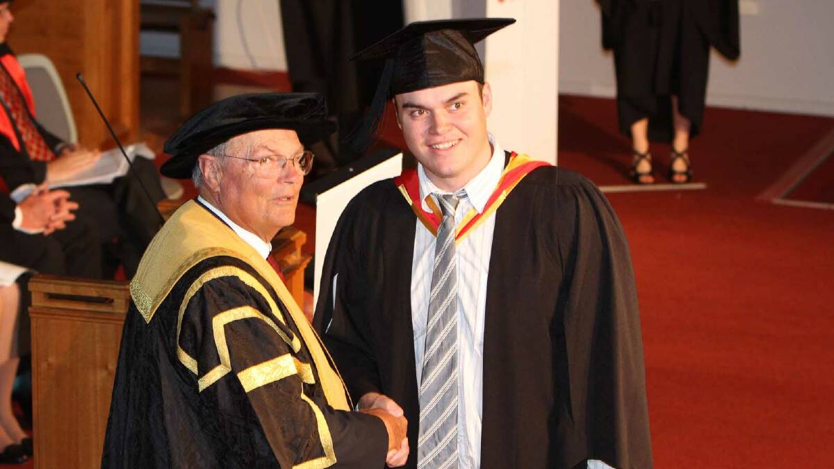 Graduating from Charles Sturt University with a Bachelor of Pharmacy is Dean White. Picture: Daisy Huntly