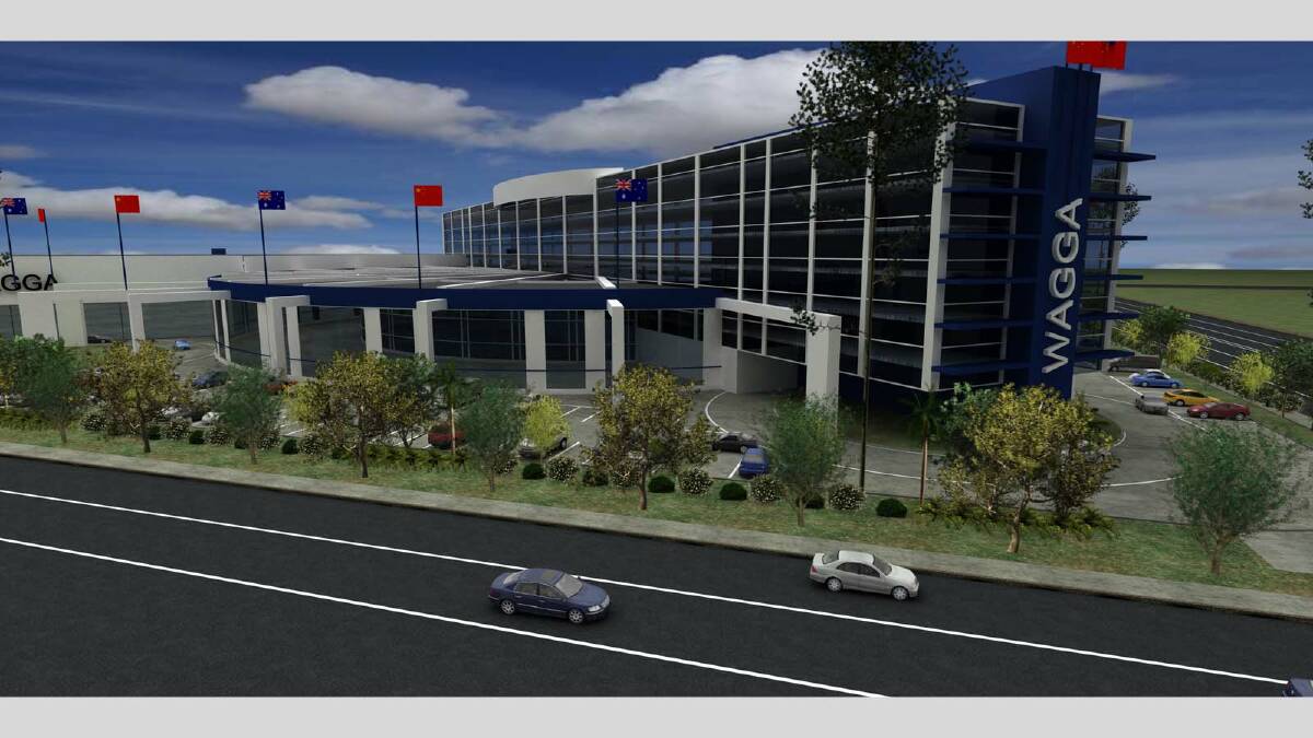 An artist impression of the proposed trade centre to be built at the corner of Kooringal Road and Copland Street.