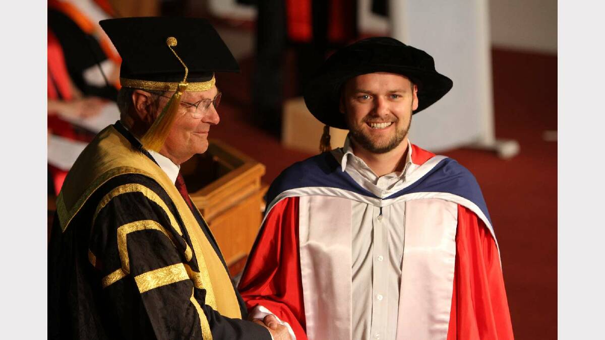  Graduating from Charles Sturt University with a Doctor of Social Work is Christopher Maylea. Picture: Daisy Huntly