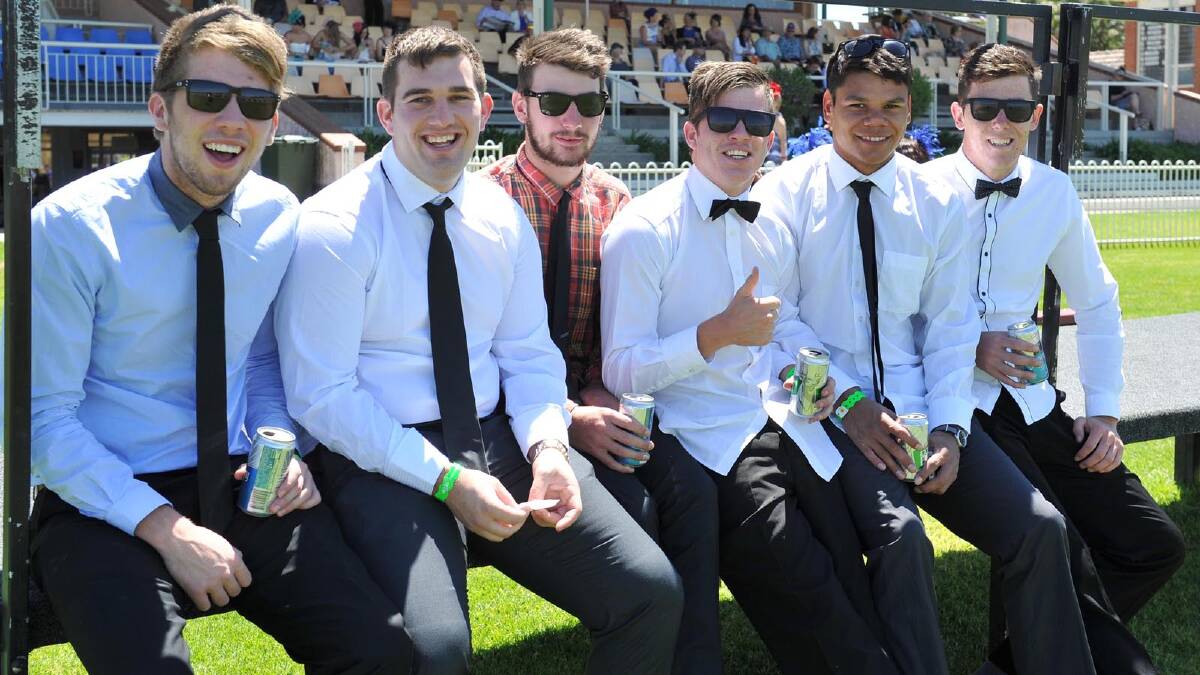 At the MTC Melbourne Cup race day are James Leahy, Chris Short, Josh Ashcroft, John Buchannan, Jack Lyons and Russ Campbell. Picture: Michael Frogley