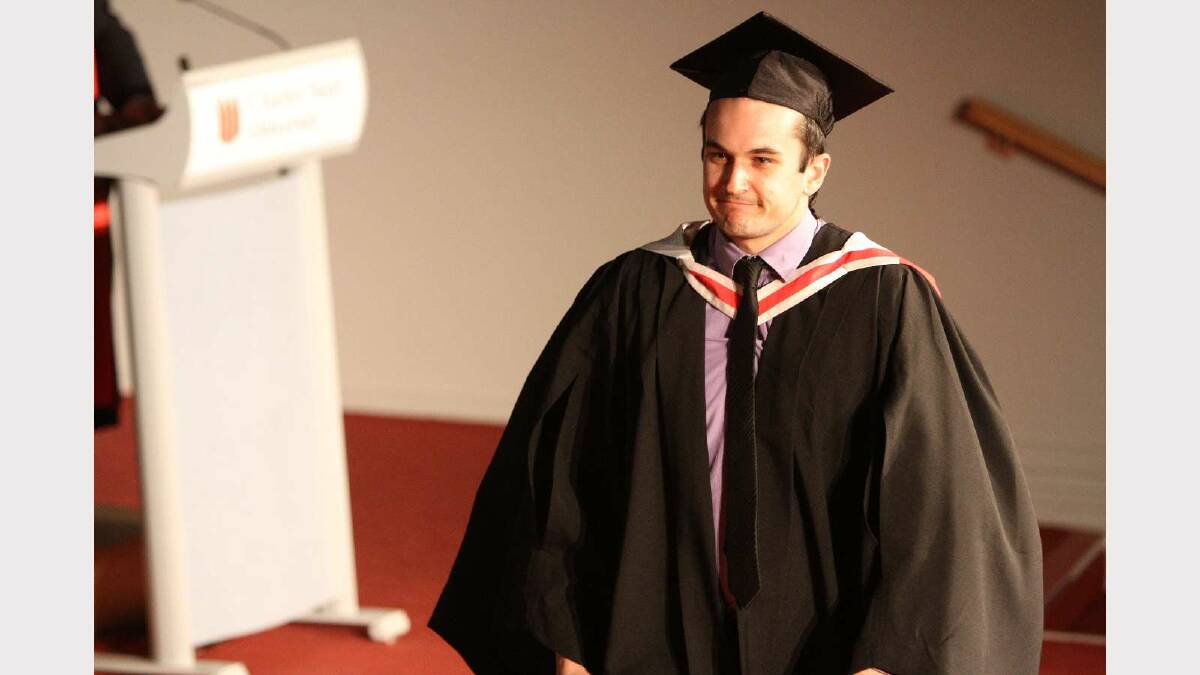Graduating from Charles Sturt University with a Bachelor of Social Work is Aidan Adams. Picture: Daisy Huntly