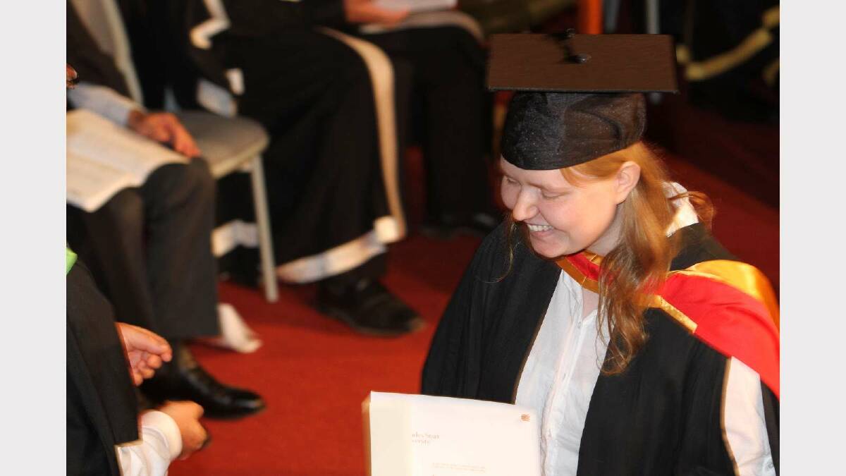 Graduating from Charles Sturt University with a Bachelor of Medical Science (Pathology) with distinction is Emma Kalle. Picture: Daisy Huntly