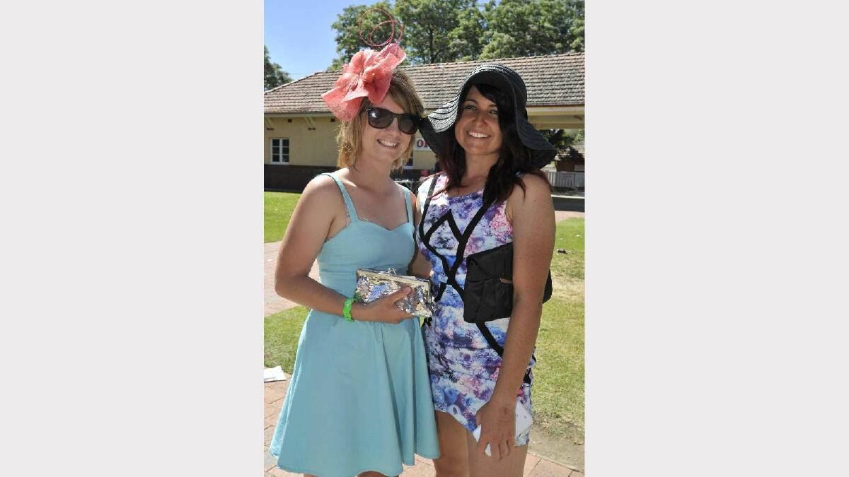 At the MTC Melbourne Cup race day are Alisha Watkins and Steph Dew. Picture: Les Smith