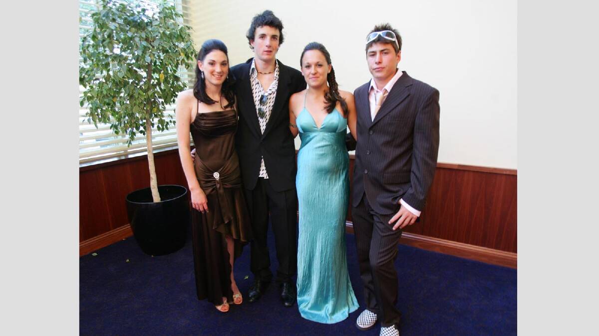 Whitney Margosis, Alex Zandy, Jess Absolom and Kade Macdonald at the Wagga High School formal in 2005. Picture: Les Smith