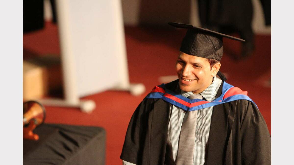 Graduating from Charles Sturt University with a Master of Information Technology is Samundra Phuyal. Picture: Daisy Huntly