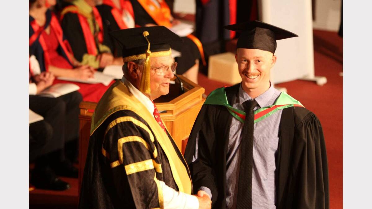 Graduating from Charles Sturt University with a Bachelor of Education (Technology and Applied Sciences) is Damien Beattie. Picture: Daisy Huntly