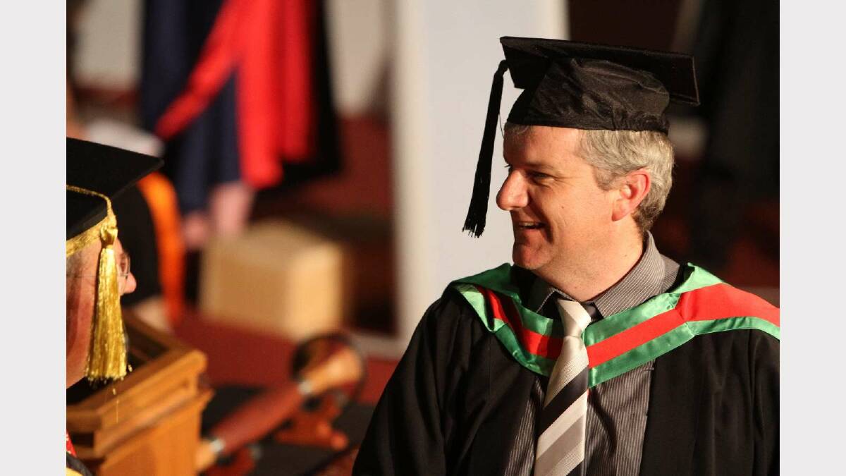 Graduating from Charles Sturt University with a Master of Education is Phillip Wilson. Picture: Daisy Huntly
