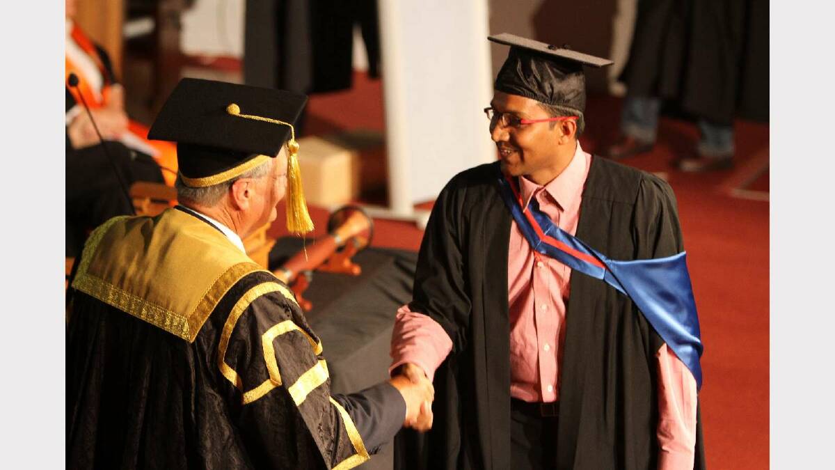 Graduating from Charles Sturt University with a Master of Networking and System Administration is Imran Syed. Picture: Daisy Huntly