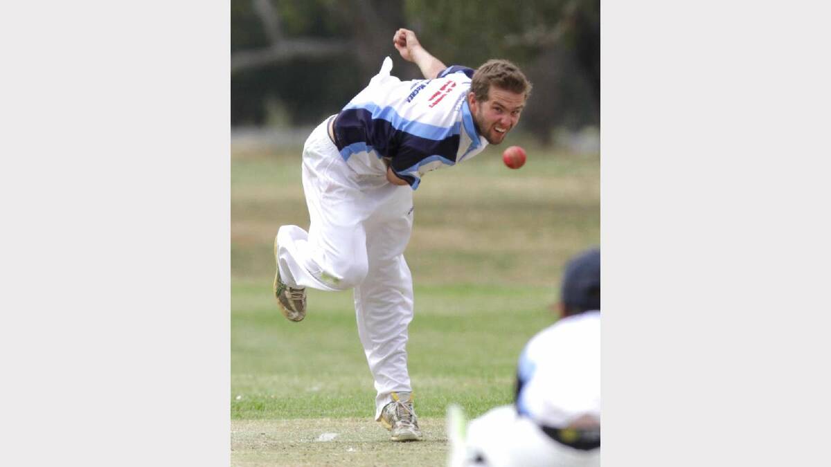 CRICKET: St Michaels v South Wagga at Rawlings Park. South Wagga bowler Jake Hindmarsh. Picture: Les Smith