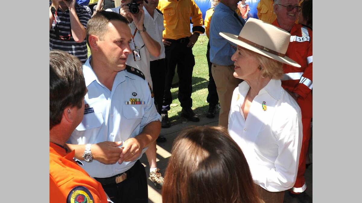 Gumi Races 2013 ... The Governor General meets SES personnel with James McTavish. Picture: Michael Frogley