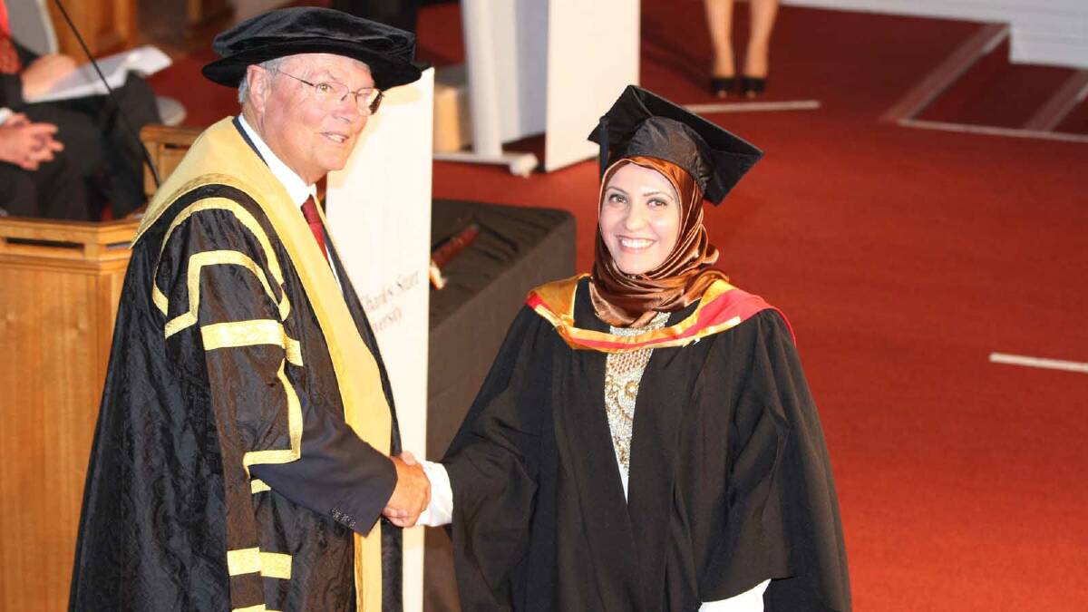 Graduating from Charles Sturt University with a Bachelor of Pharmacy is Fattimah Alwaali. Picture: Daisy Huntly