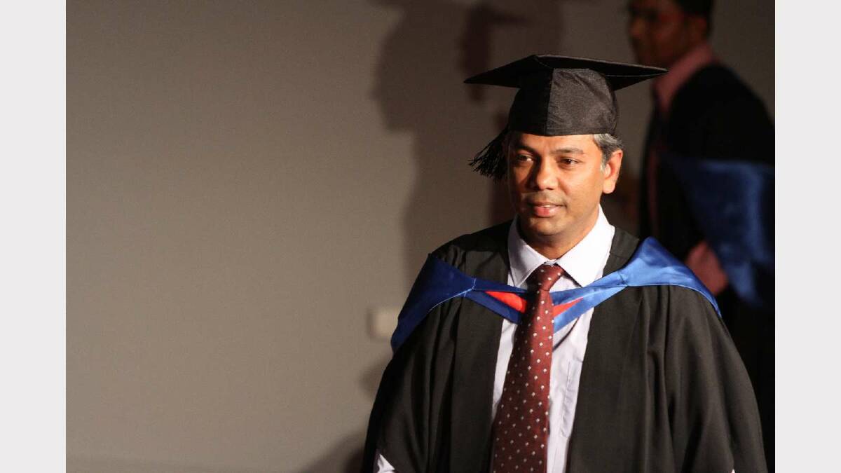 Graduating from Charles Sturt University with a Master of Networking and System Administration is Janaka Molagoda. Picture: Daisy Huntly