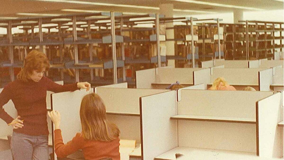 The 1971 library was much smaller than the current multi-storey building at CSU. Picture: Regional Archives