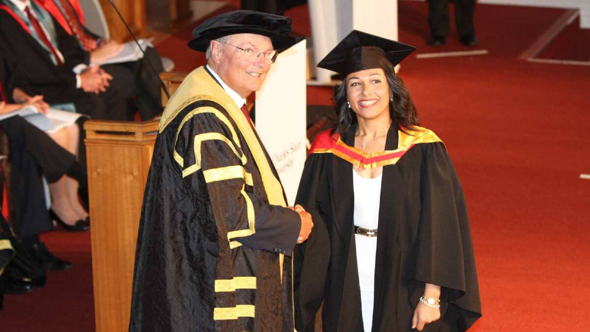 Graduating from Charles Sturt University with a Bachelor of Pharmacy is Marina Mikhaeil. Picture: Daisy Huntly