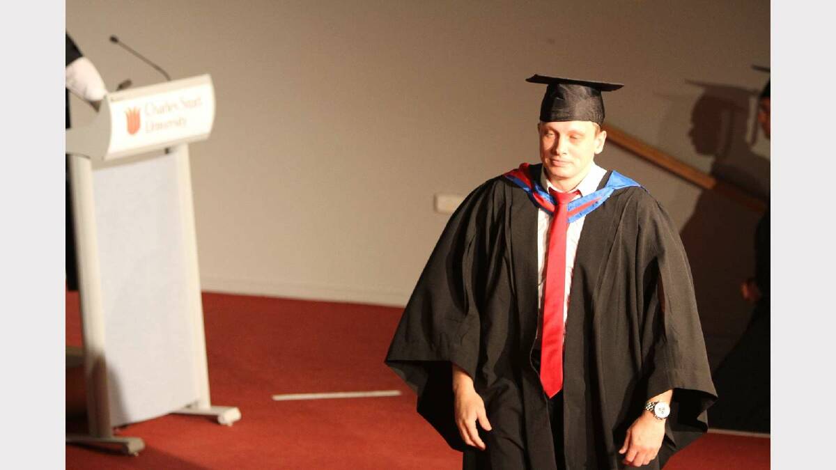 Graduating from Charles Sturt University with a Graduate Certificate in Information Systems Security is Daniel Kennedy. Picture: Daisy Huntly