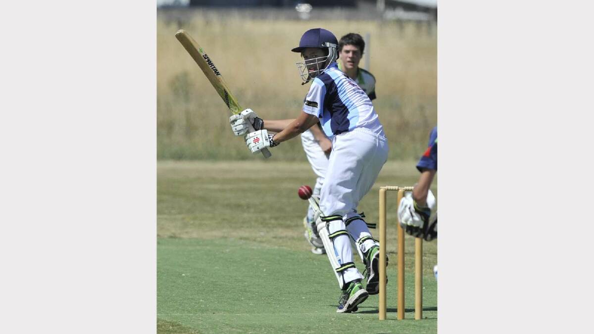 U15s CRICKET: South Wagga v Wagga City at Parramore Park. South Wagga's Lewis Gooden times his runs. Picture: Les Smith