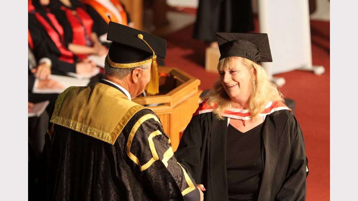 Graduating from Charles Sturt University with a Bachelor of Social Science (Social Welfare) is Karen Jones. Picture: Daisy Huntly