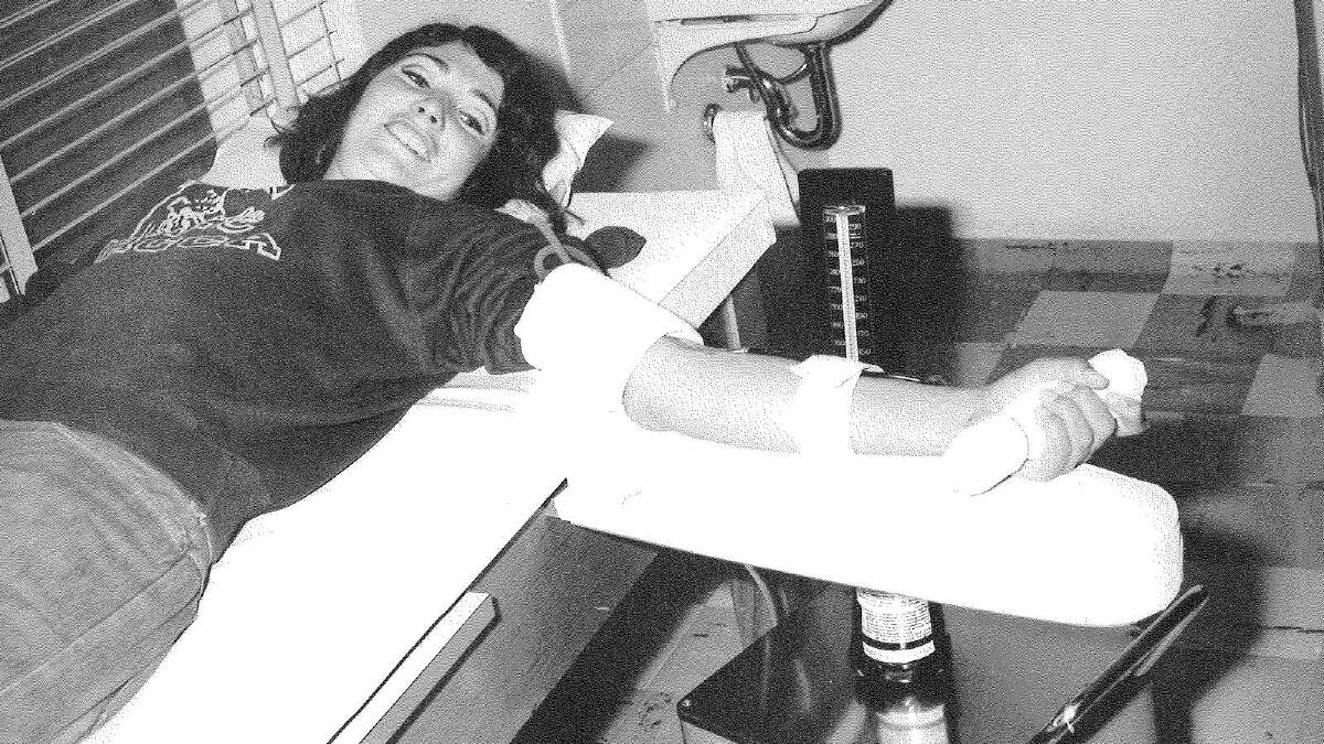 A student donates blood in 1970. Picture: Regional Archives