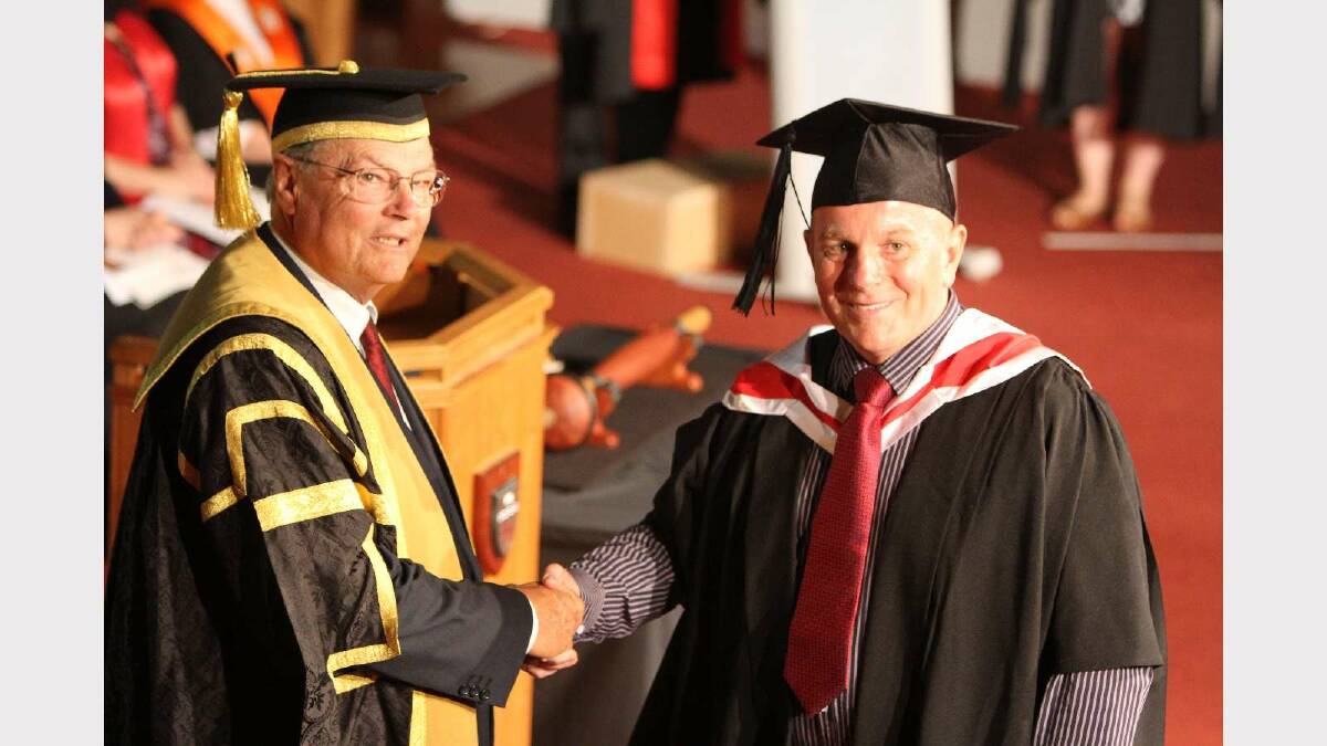 Graduating from Charles Sturt University with a Master of Social Work (Professional Qualifying) is Wayne Herbert. Picture: Daisy Huntly