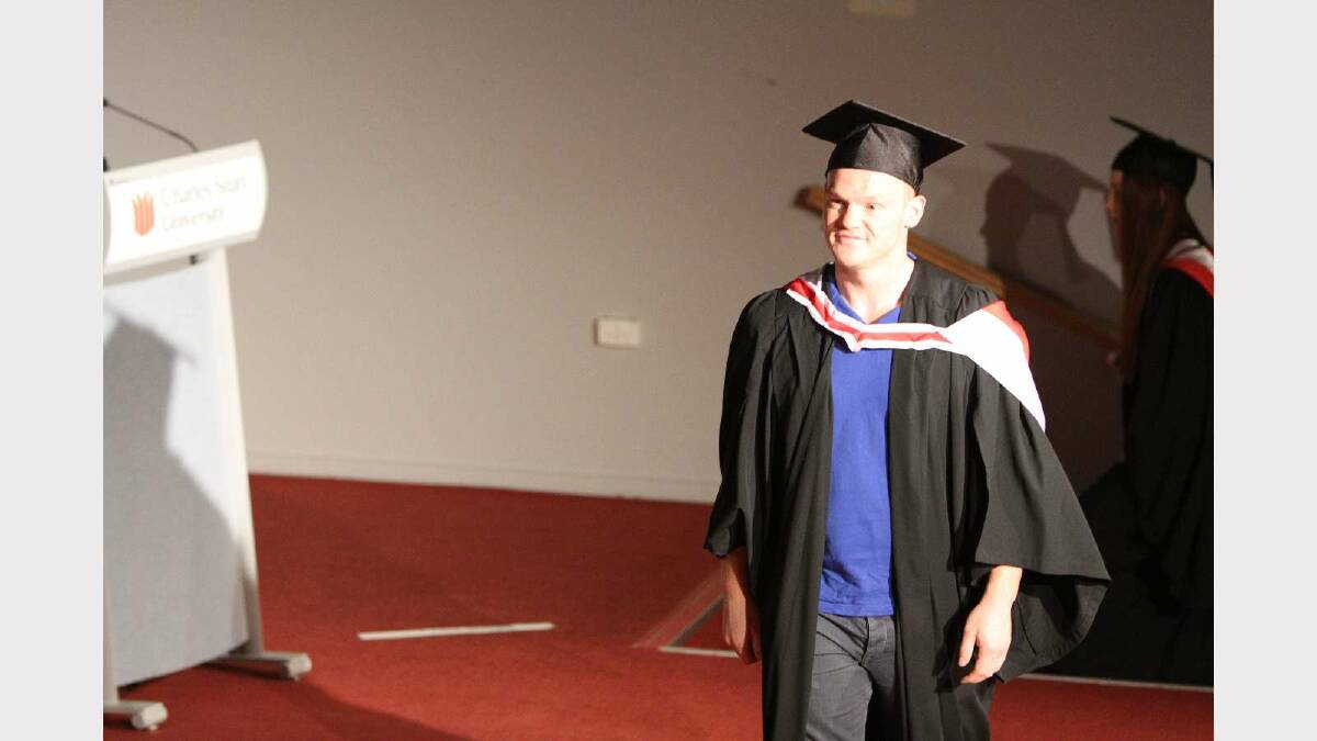 Graduating from Charles Sturt University with a Bachelor of Social Work is Murray Sayers. Picture: Daisy Huntly
