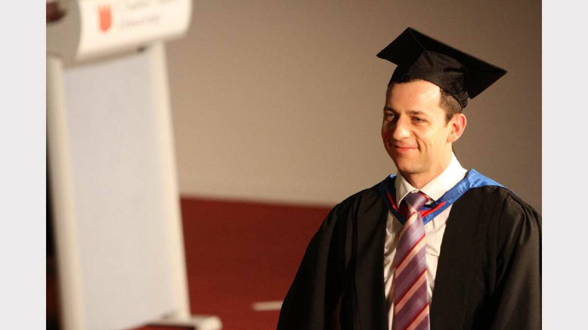 Graduating from Charles Sturt University with a Graduate Certificate in University Leadership and Management is Edward Maher. Picture: Daisy Huntly