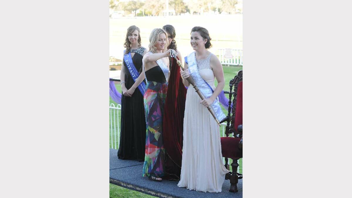 Miss Wagga 2014 crowning ceremony. Jane Morton stands with the sceptre. Picture: Jacinta Coyne