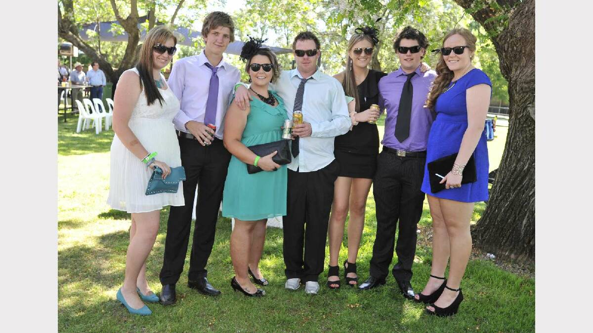 At the MTC Melbourne Cup race day are Angela Hutchinson, Jake Brown, Tanya Willis, Brendan Kennedy, Ashleigh Brown, Jackson Duncombe and Georgia Tye. Picture: Les Smith