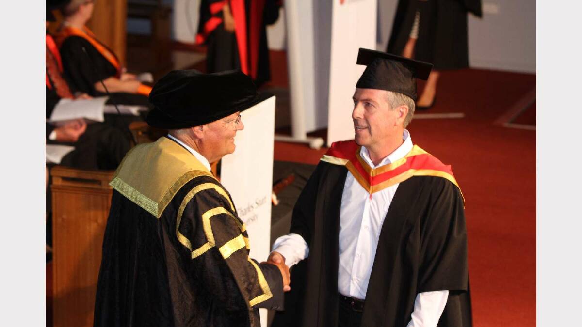 Graduating from Charles Sturt University with a Master of Health Science with distinction is John Payne. Picture: Daisy Huntly