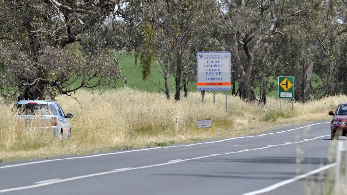 The mobile speed camera car was in long grass on Sunday... Picture: Les Smith
