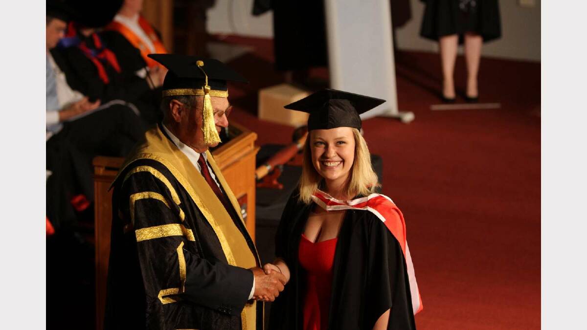 Graduating from Charles Sturt University with a Bachelor of Arts (Design for Theatre and Television) is Lauren Schmidt. Picture: Daisy Huntly