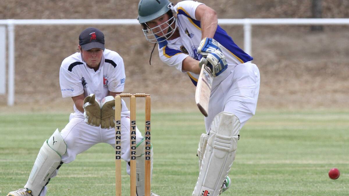 Wagga Cricket at McPherson Oval (Kooringal Colts versus St Michaels: Ben Webster and keeper Jared Koetz. Picture: Les Smith