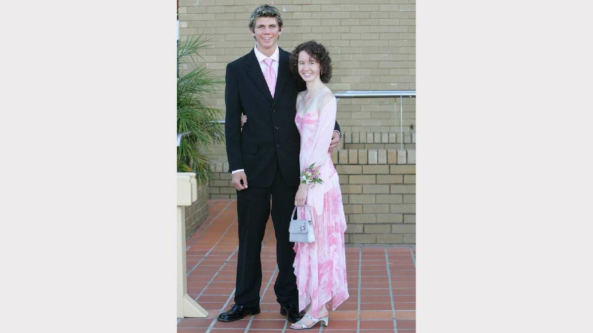 Joshua Bretag and Sarah Winkler at the Wagga Christian College formal in 2005. Picture: Les Smith