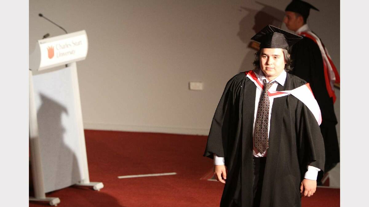 Graduating from Charles Sturt University with a Bachelor of Arts (Television Production) is Aaron Burton. Picture: Daisy Huntly