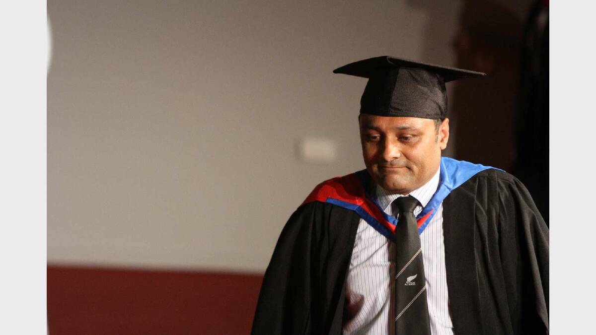Graduating from Charles Sturt University with a Bachelor of Information Technology is Rajeev Krishna. Picture: Daisy Huntly