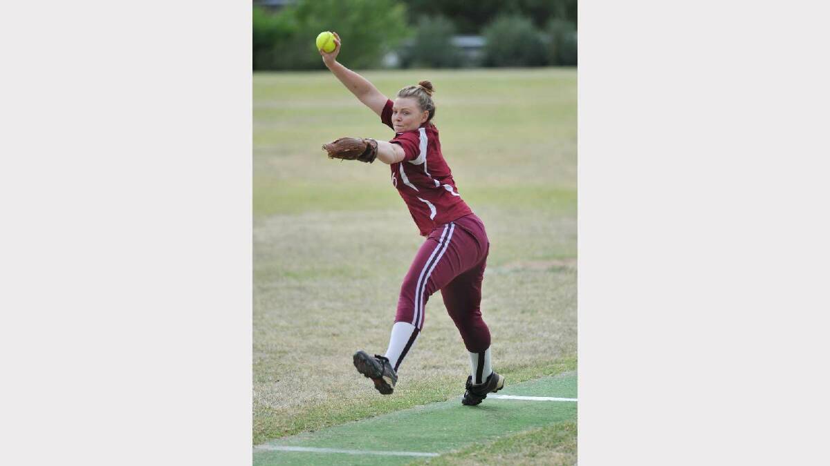 SOFTBALL: Kooringal v South Wagga. Laura Harley launches another pitch. Picture: Alastair Brook