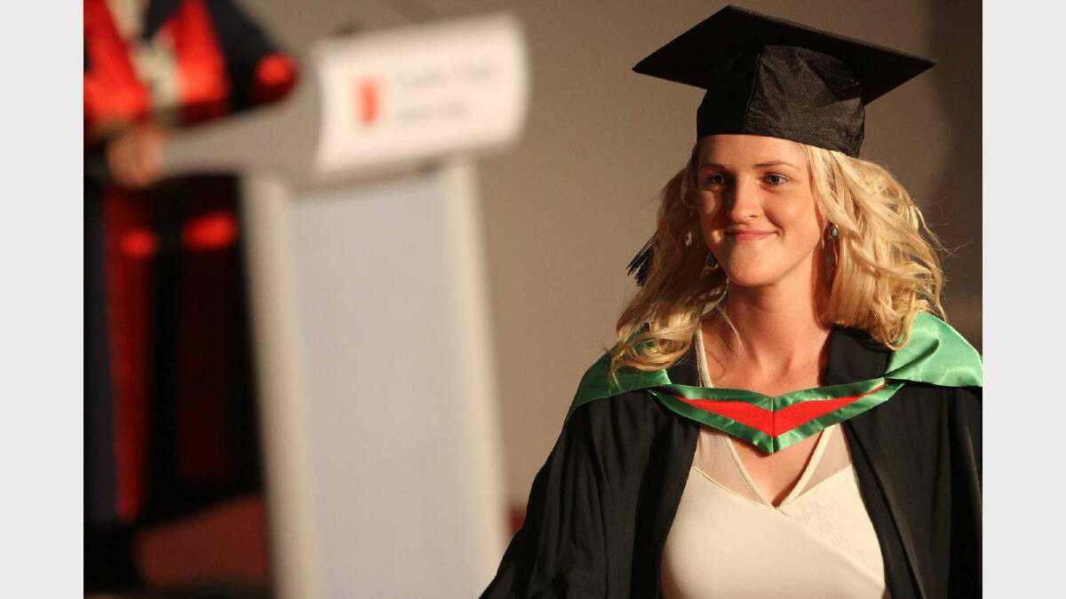 Graduating from Charles Sturt University with a Bachelor of Education (Primary) is Cassandra Arthur. Picture: Daisy Huntly