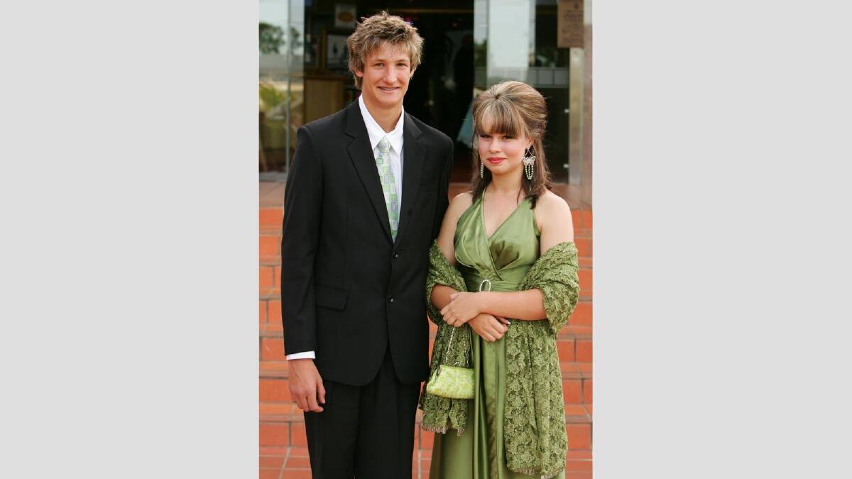 Brad Baron and Annike Humphrys at the TRAC Year 10 formal in 2005. Picture: Brett Koschel