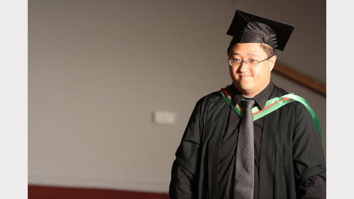 Graduating from Charles Sturt University with a Master of Education is Perry Wong. Picture: Daisy Huntly