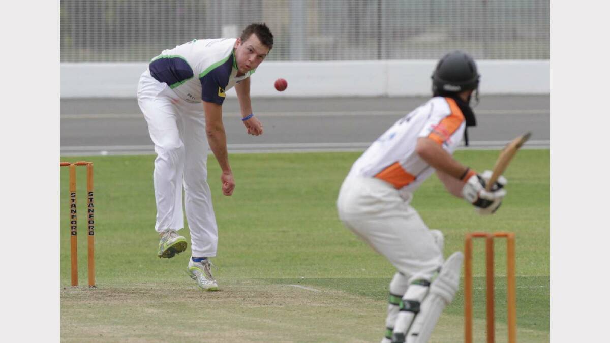 CRICKET: Wagga RSL v Wagga City at Wagga Cricket Ground. Wagga City bowler Dom Alexander. Picture: Les Smith