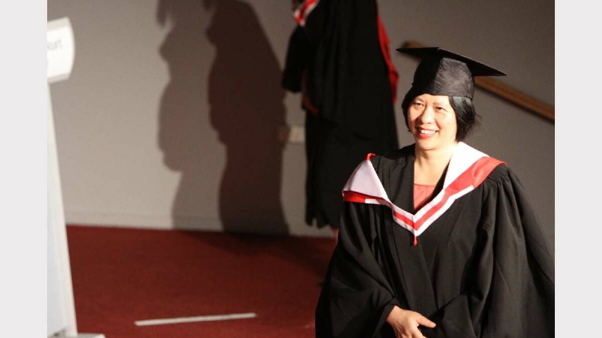 Graduating from Charles Sturt University with a Bachelor of Social Science (Social Welfare) is Lei Huang. Picture: Daisy Huntly
