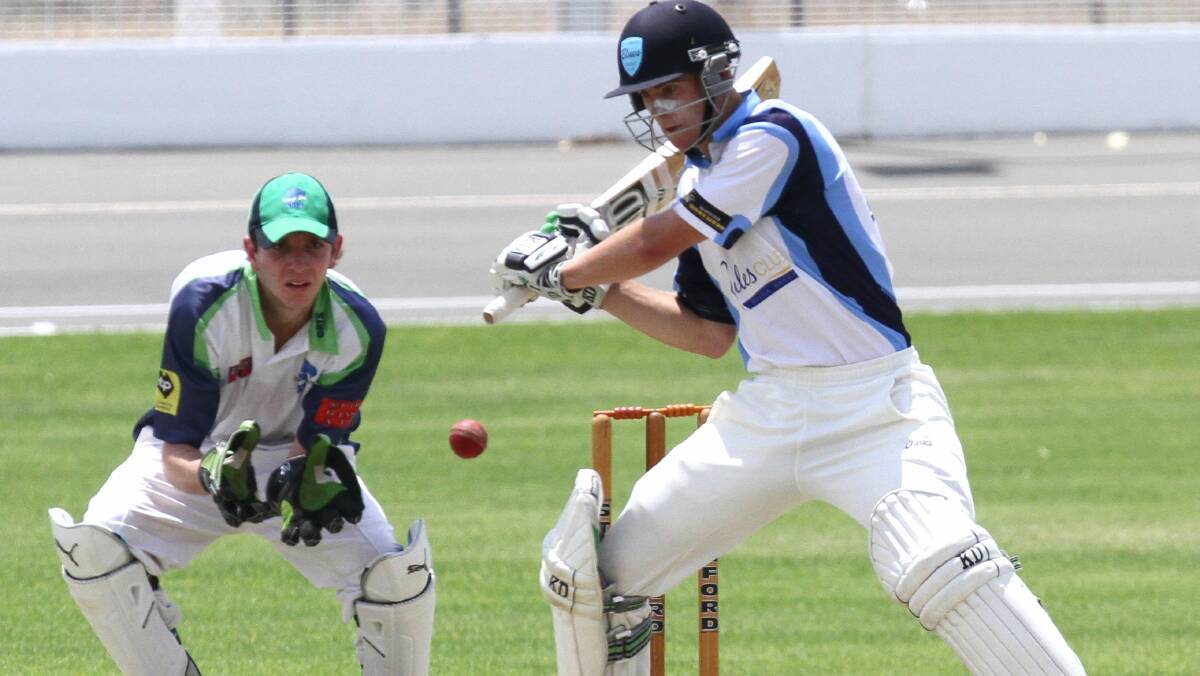 Wagga Cricket at the Cricket Ground (South Wagga versus Wagga City: Mick Mattingly and keeper Mitch De Bruin. Picture: Les Smith