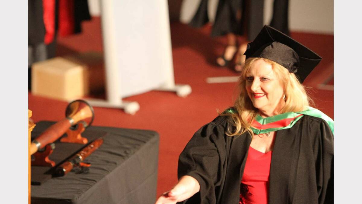 Graduating from Charles Sturt University with a Master of Information Studies is Lynette Lewis. Picture: Daisy Huntly