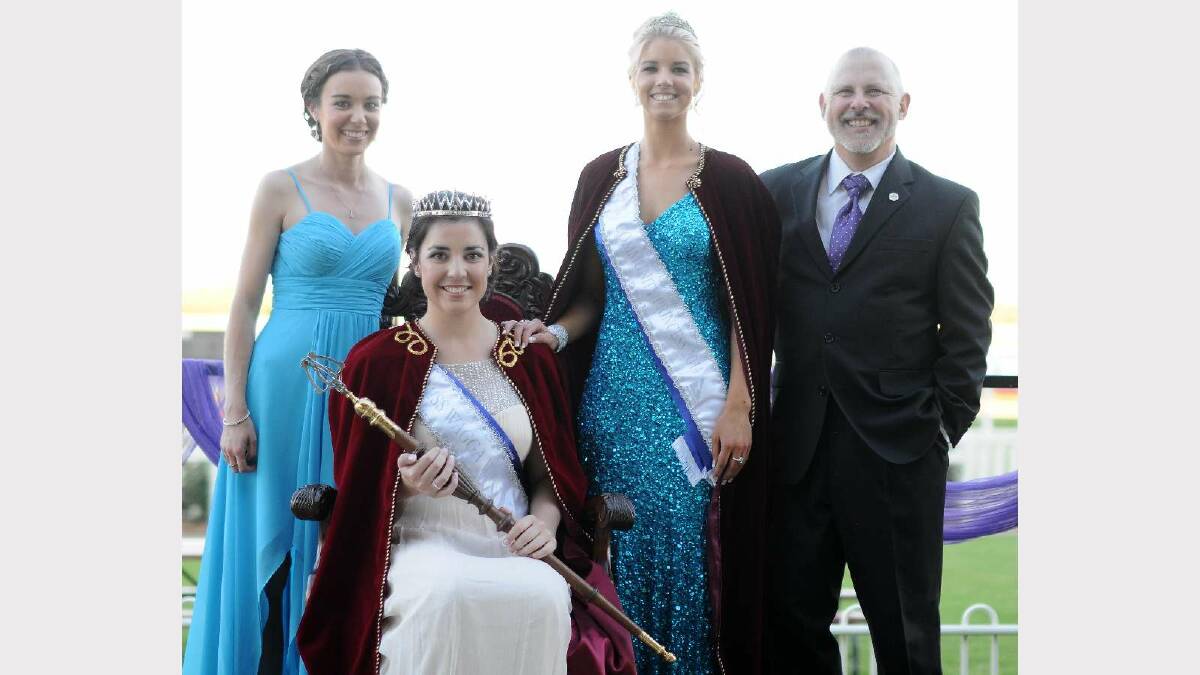 Miss Wagga 2014 crowning ceremony. Miss Wagga Jane Morton and Community Princess Cayde Cheney with Casey Wilson and Larry Buete. Picture: Jacinta Coyne