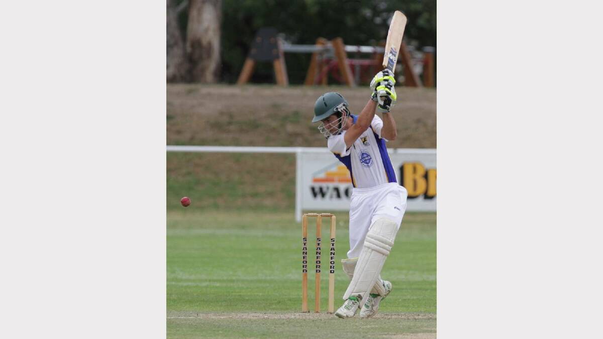 CRICKET: Kooringal Colts v Lake Albert at McPherson Oval. Colts' Jeremy Bunn watches a ball take off. Picture: Les Smith