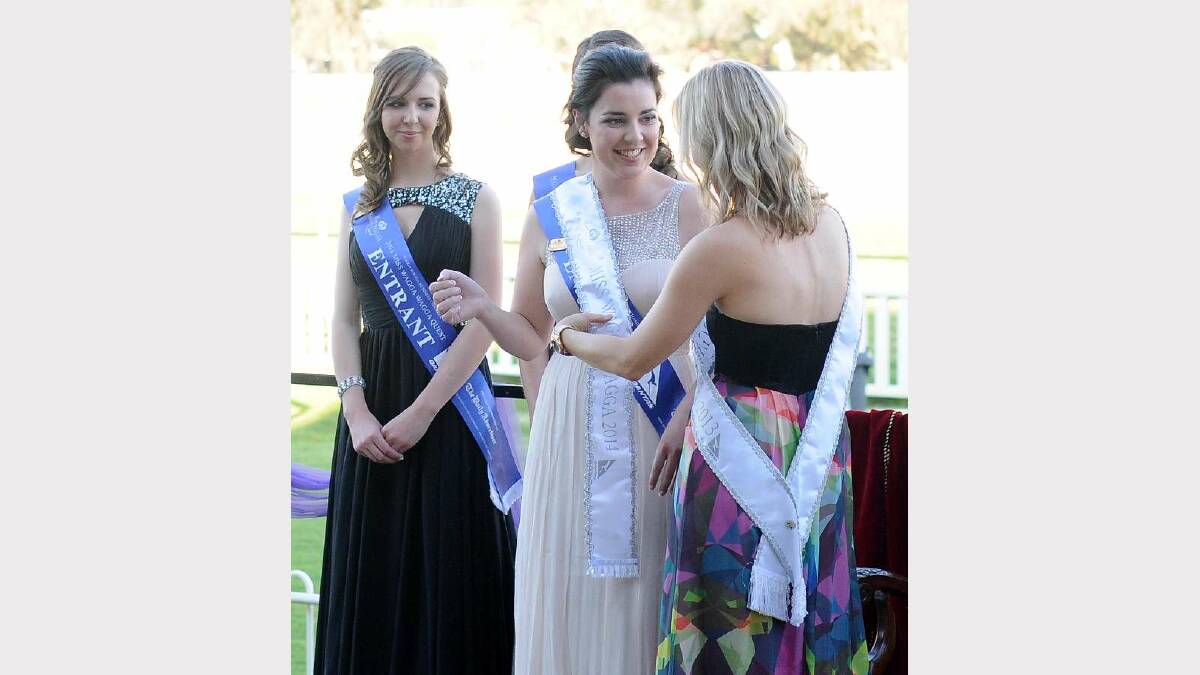 Miss Wagga 2014 crowning ceremony. Miss Wagga 2013 Tracy Coleman congratulates Jane Morton on becoming Miss Wagga 2014. Picture: Jacinta Coyne