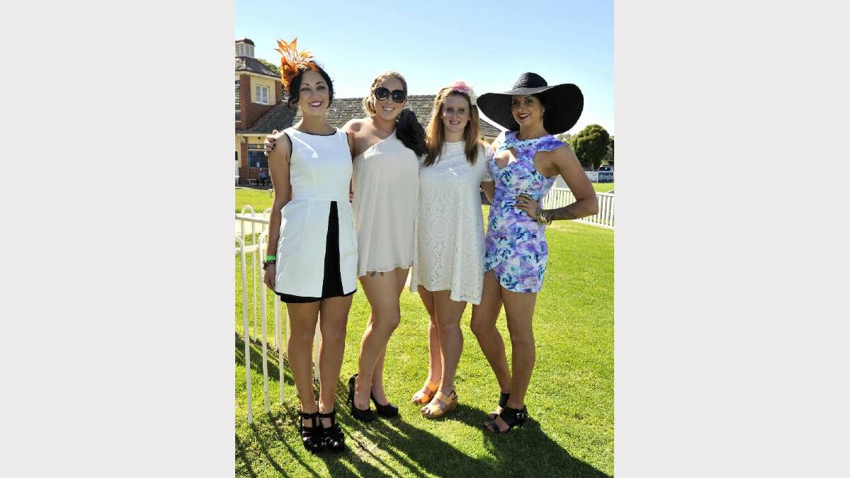 At the MTC Melbourne Cup race day are Samantha Brunskill, Laura Strano, Chelsea Robbins and Simonette Cox. Picture: Les Smith