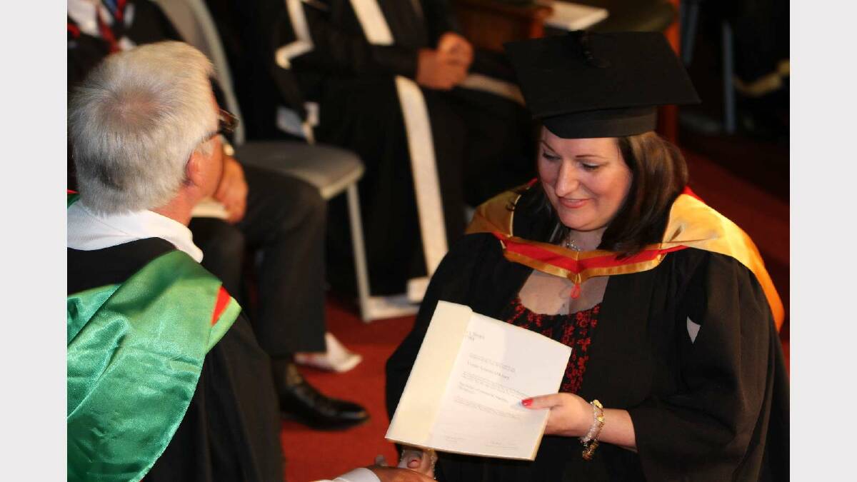 Graduating from Charles Sturt University with a . Picture: Daisy Huntly
