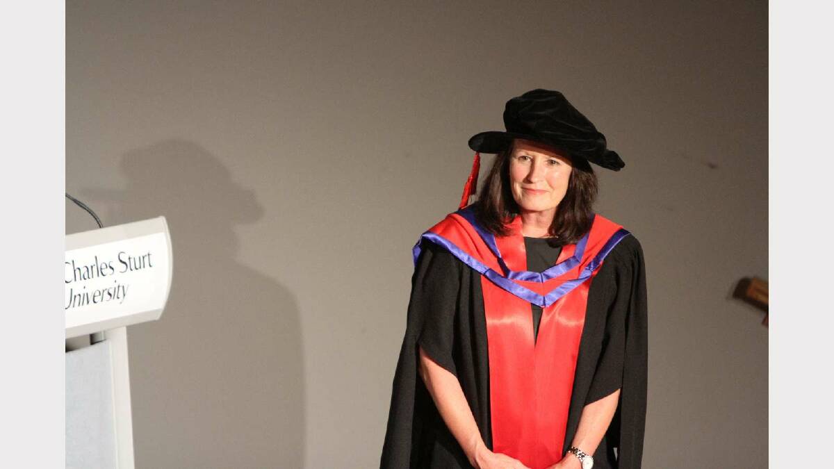 Graduating from Charles Sturt University with a Doctor of Philosophy is Amanda Davies. Picture: Daisy Huntly