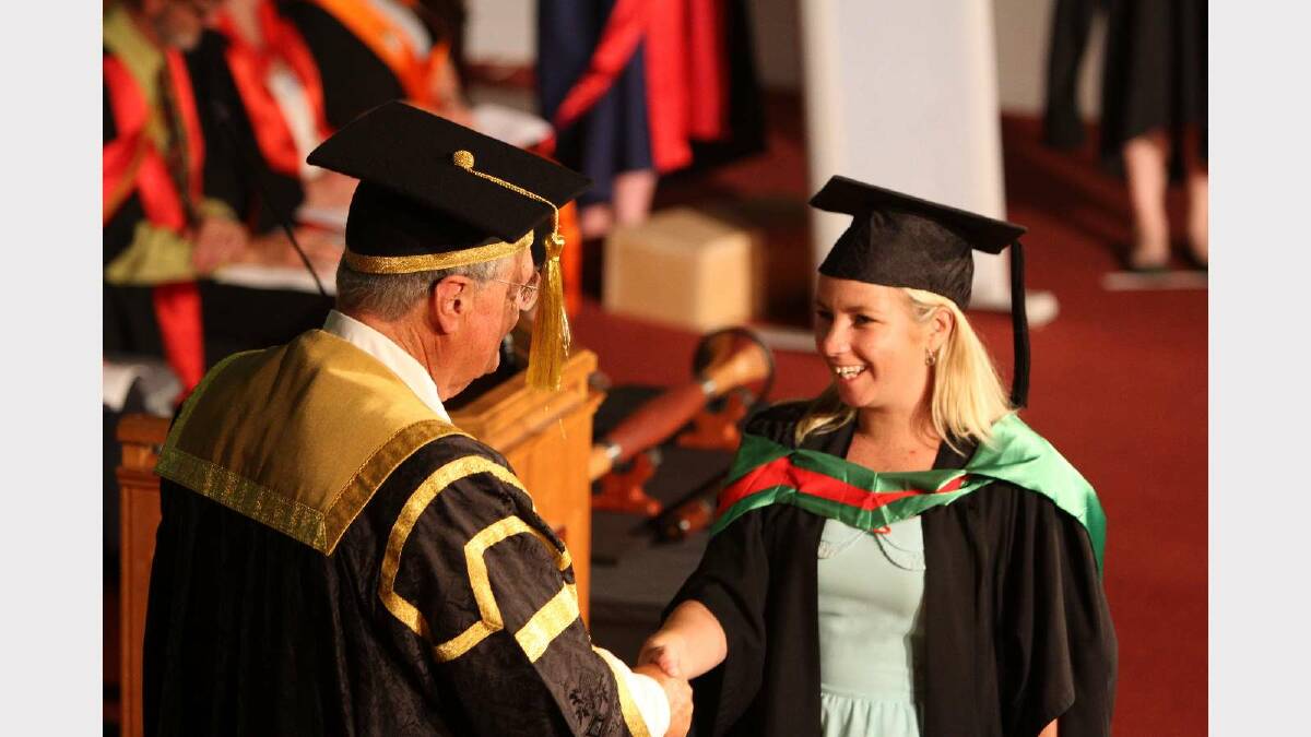 Graduating from Charles Sturt University with a Master of Education is Kimberly Livingstone. Picture: Daisy Huntly
