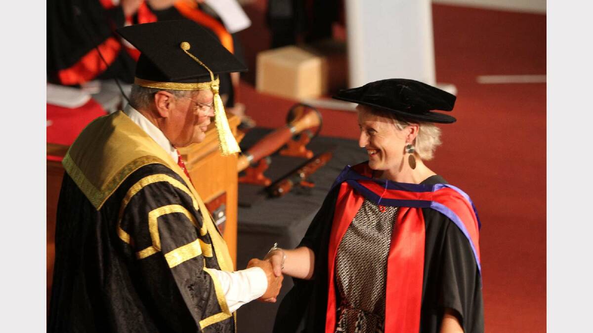 Graduating from Charles Sturt University with a Doctor of Philosophy is Jane Greenlees. Picture: Daisy Huntly